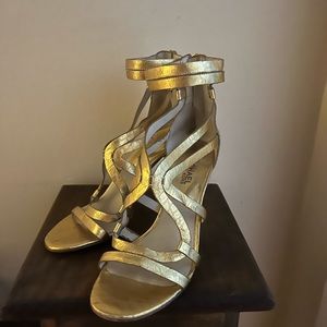 Michael Kors Gold Gladiator Heel Sandals